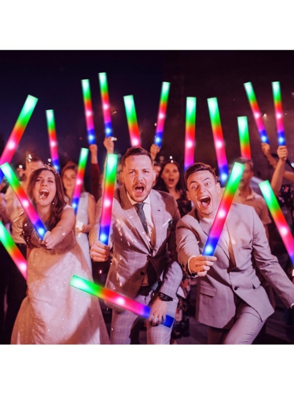 72Pc Foam Glow Sticks, Foam Light Up Sticks with 3 Modes Colorful Flashing